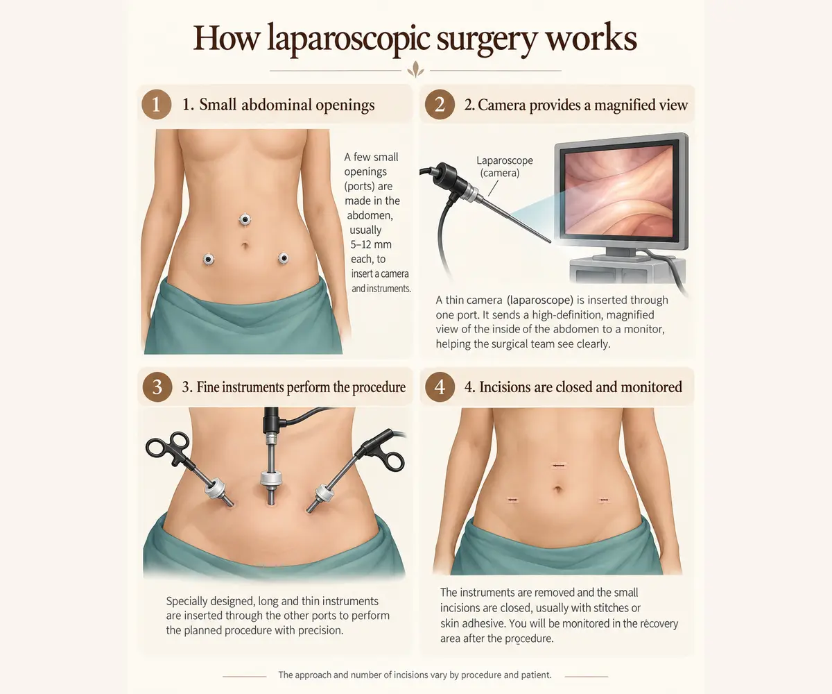 How laparoscopic keyhole surgery works How laparoscopic keyhole surgery works