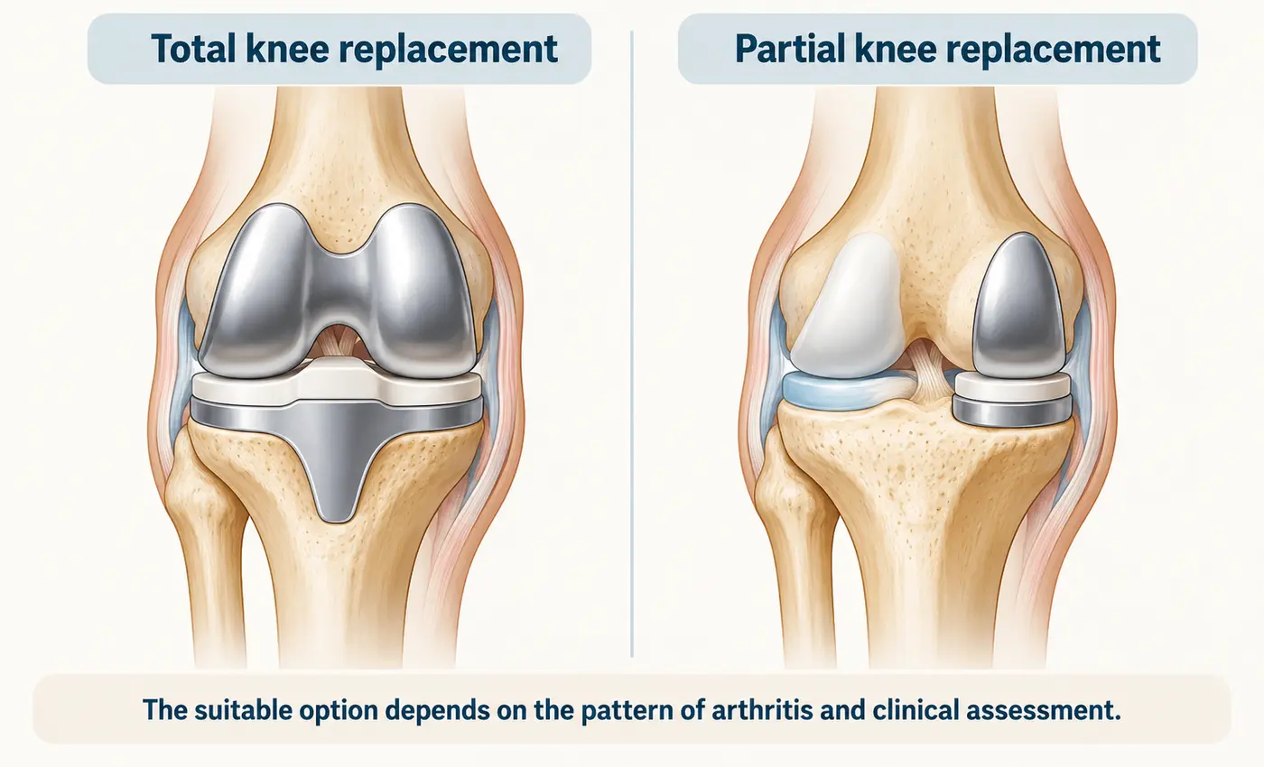 Simplified comparison of total and partial knee replacement for patient education Simplified comparison of total and partial knee replacement for patient education
